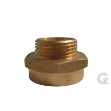 Brass double nipple, reduced - 1/4" x 3/8" - M/F